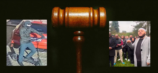 Mutmaßlicher Täter(links) Beerdigung Davide K.(rechts)